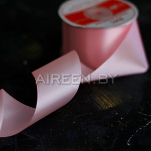 Лента атласная розовая, 50мм, цвет 036