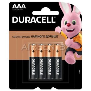 Батарейка DURACELL AAA LR03 Алкалайн 4шт в блистере